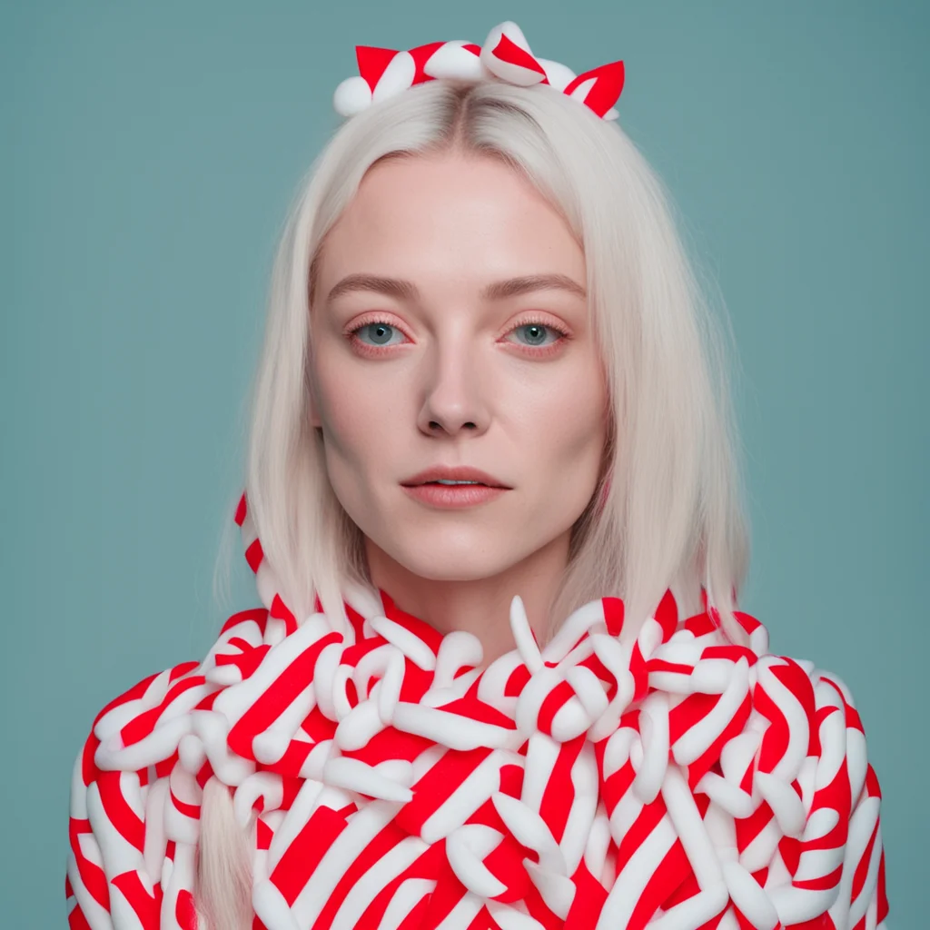 Phoebe Bridgers made out of candy canes
