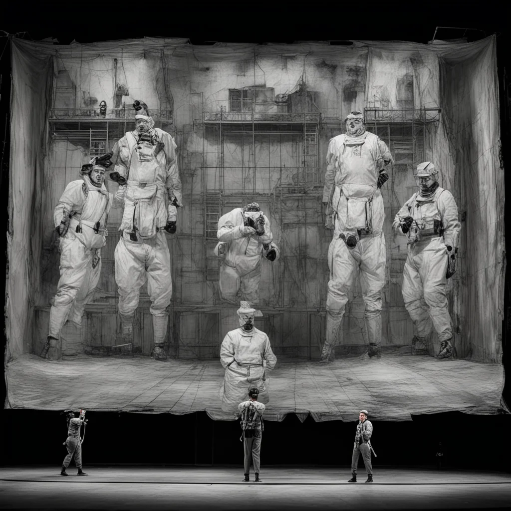 Photograph of new Performance by William Kentridge Ghostbusters Set Design of the year Panoramic Shotlarge scale Ultra H