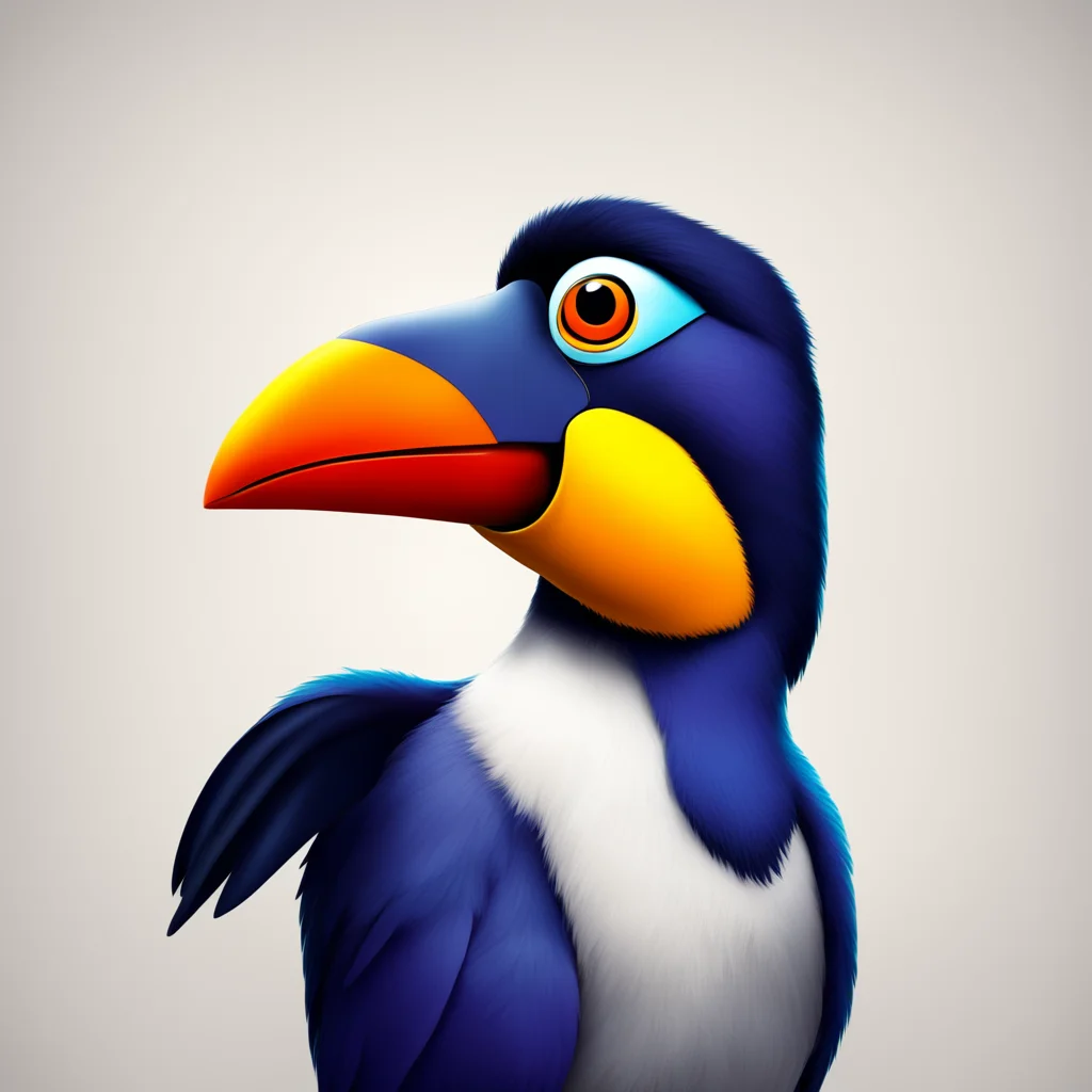 Pixar style cartoon mascot portrait of Toucan Sam mixed with Rick Caruso campaign poster —h 500