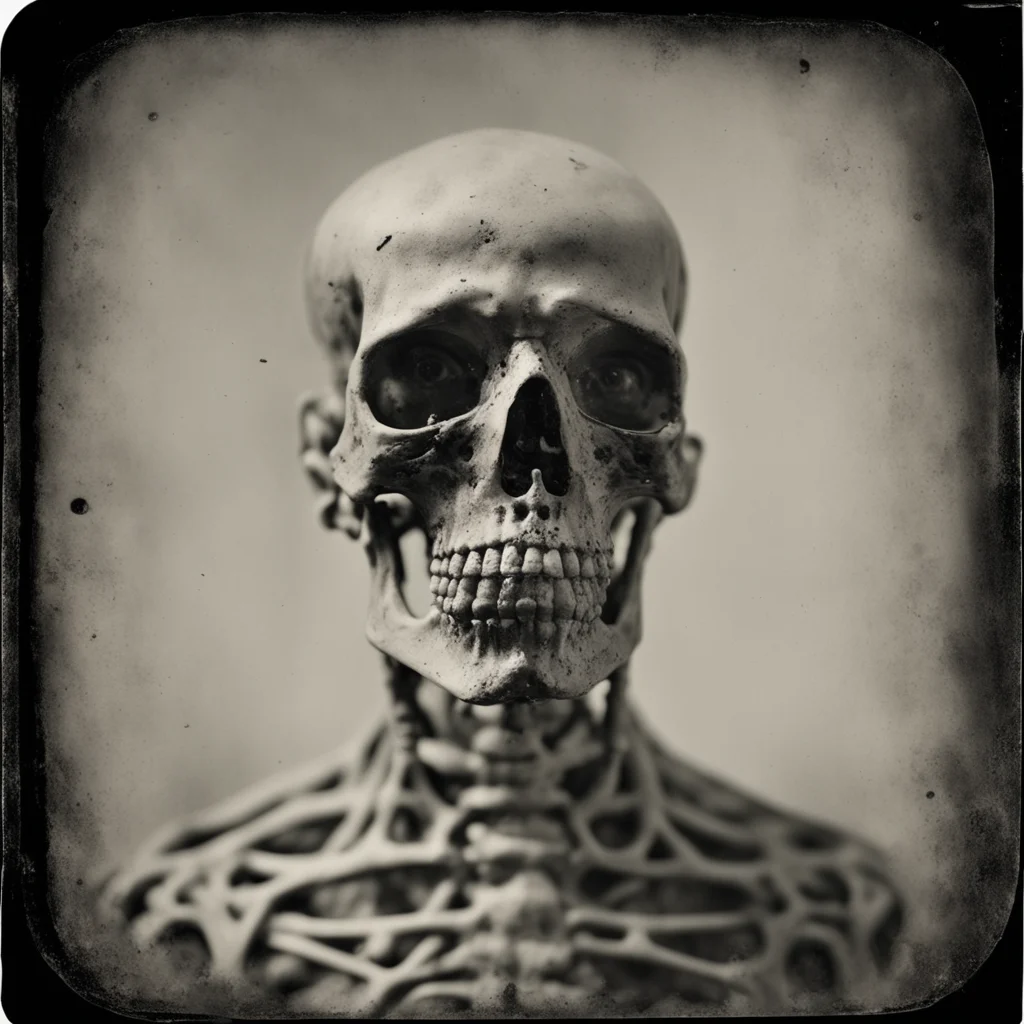 Plague riddled human morphing into fly skeleton nightmare fuel ultra high definition Tintype 1800s ar 12