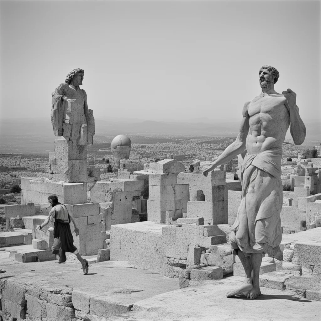 Plato plays basketball with Derrida on the Acropolis