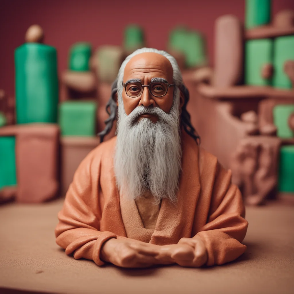Polaroid photo portrait of Swami Chinmayananda6 realistic clay diorama panoramic cinematic lighting claymation3 in the s