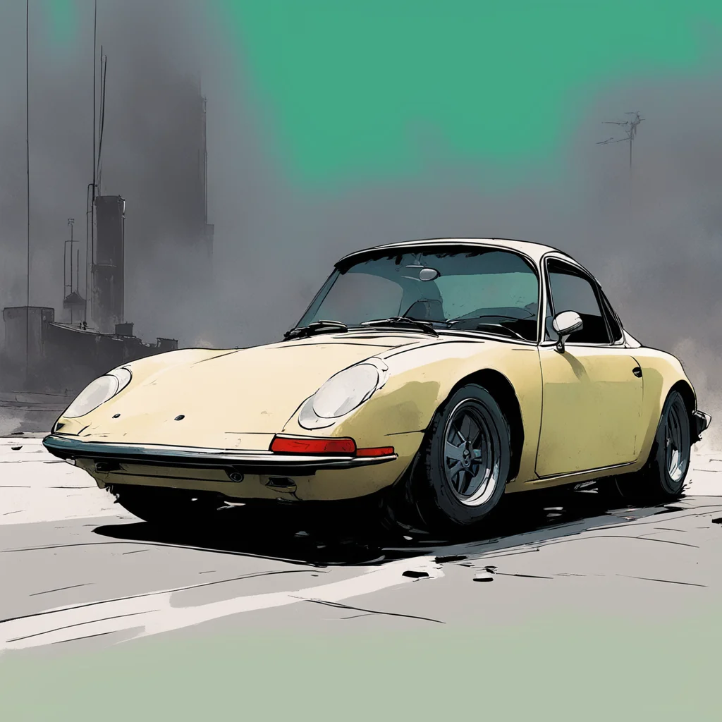 Porsche 911 in the spot color style of lou fine comic panels by ashley wood and phil hale 4K detailed post processing