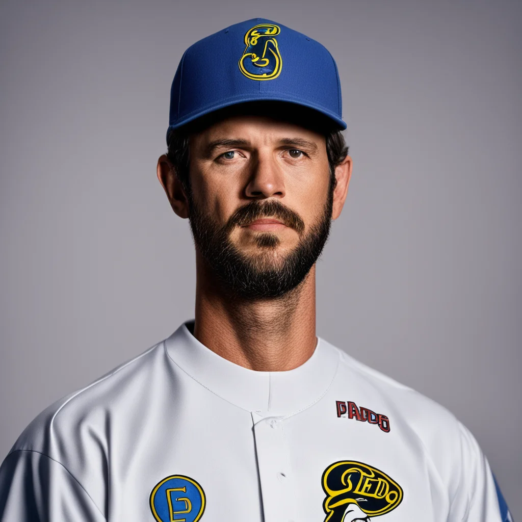 Portrait of a San Diego Padre baseball player uniform6 with the face of Dan Fouts4 high detail