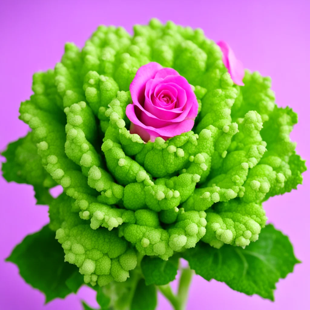 ROMANESCO CAULIFLOWER mixed with a rose