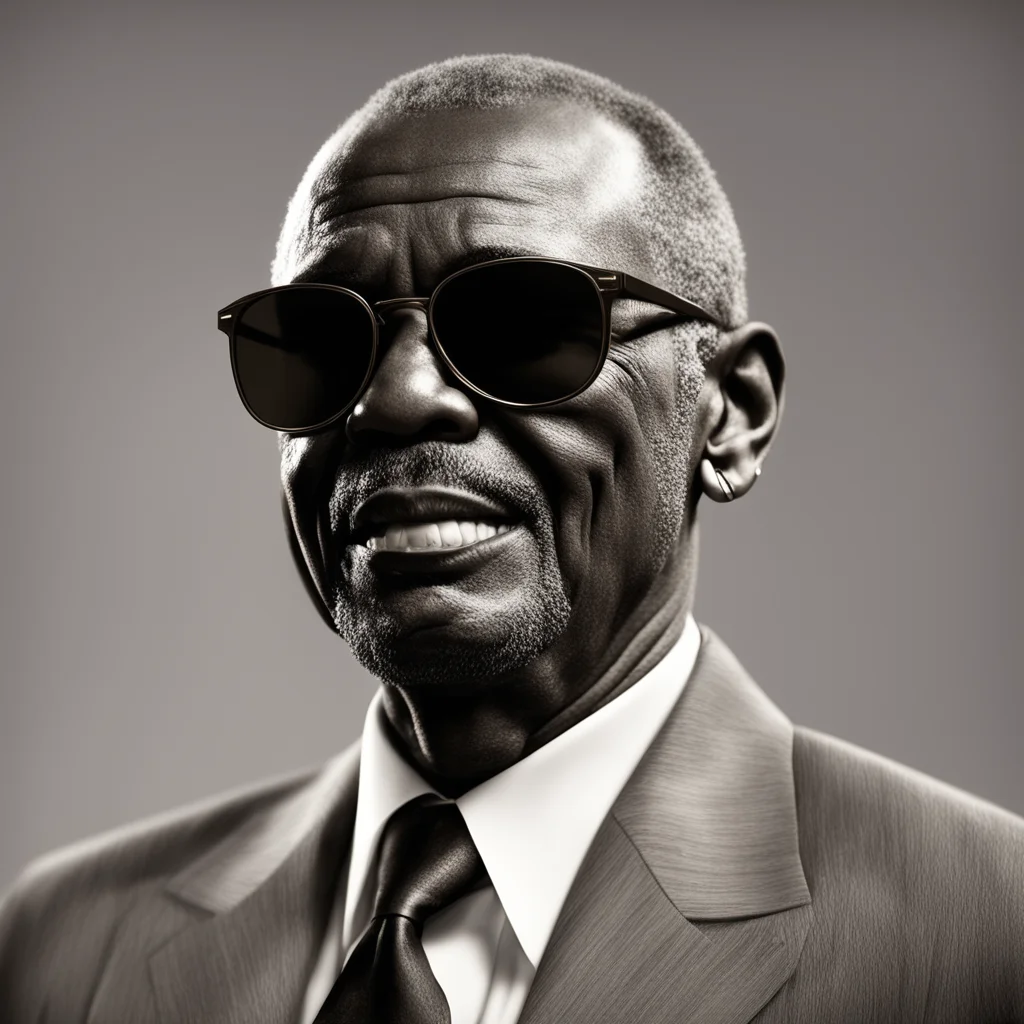 Ray Charles portrait highly detailed in a japanese drawing style sepia super realistic unreal engine 8k