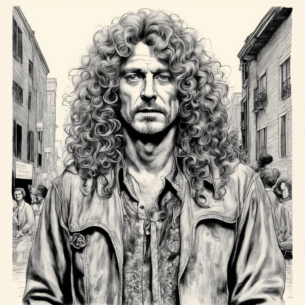 Robert Plant illustration Main Street comic 1970’s ar 811