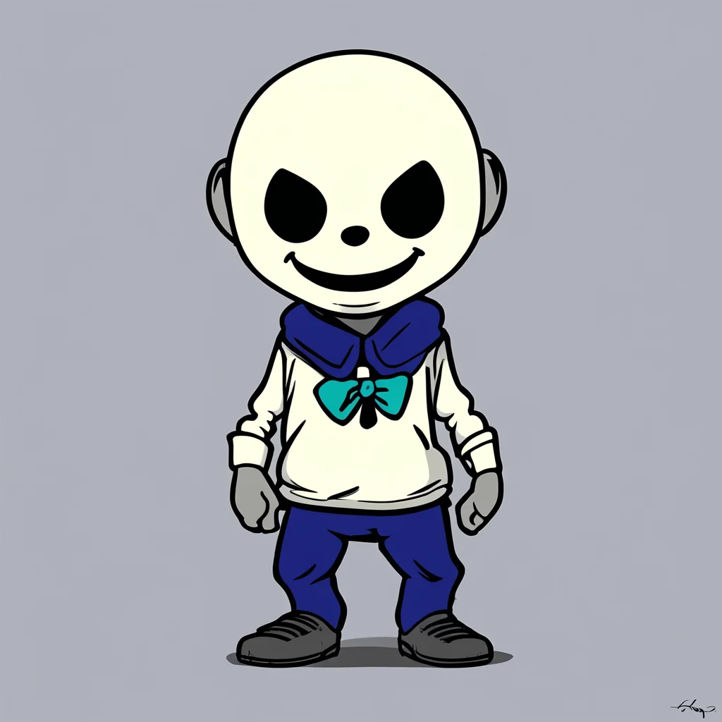 SANS from undertale cute TYPE 1930s cartoon Cuphead video game style