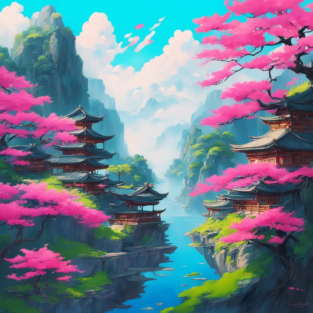 Sad Japan sarrow Chinese style landscape painting inspired by Ghibli Studio Rossdraws and Hayao Miyazaki h 856 w 1640