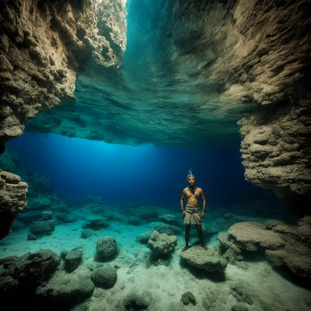 Senote in Mexico Mayan  Mexican under water cave culture  photo real  photographic spiritual indigenous spirit guide awa