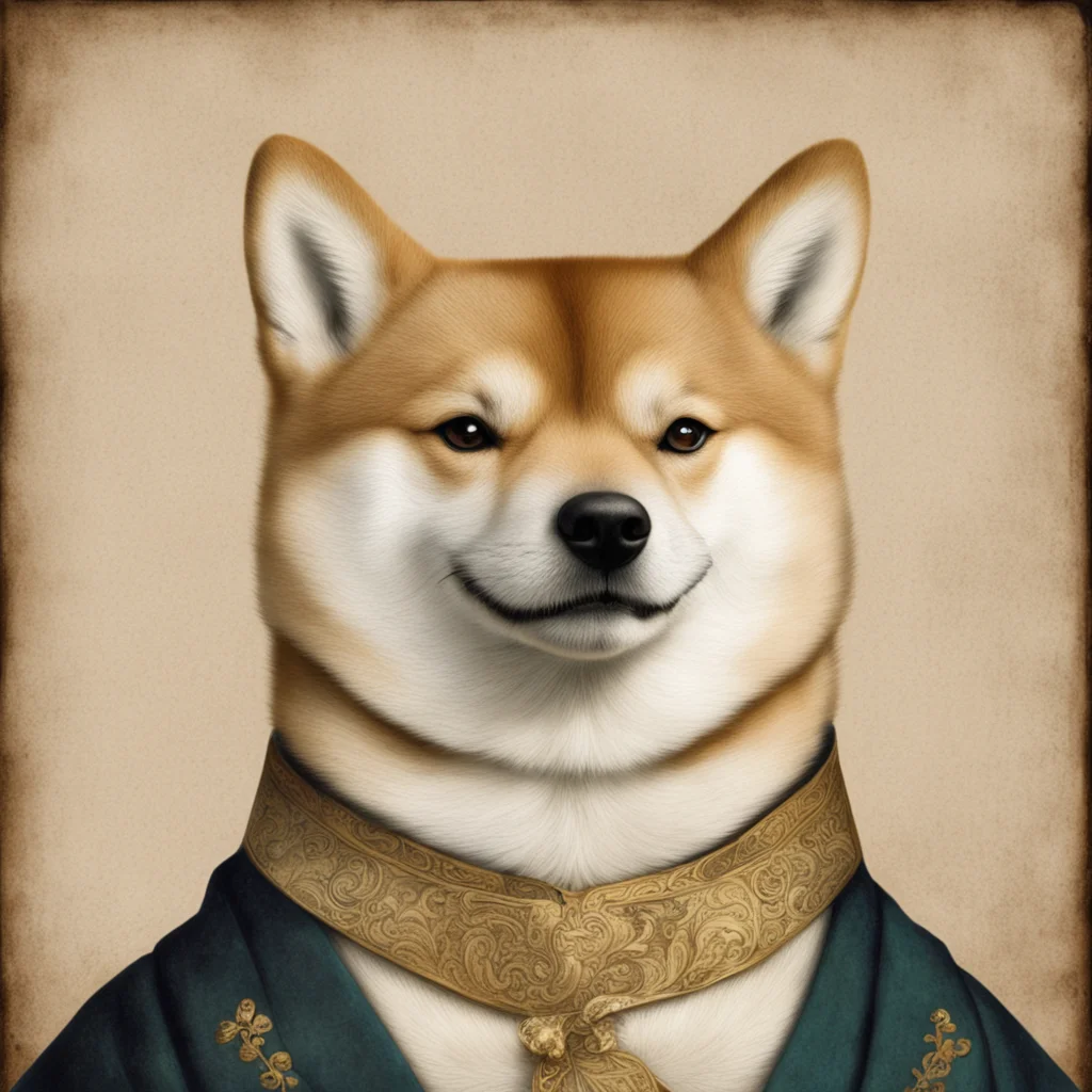 Shiba inu depicted as 19th century noble 929