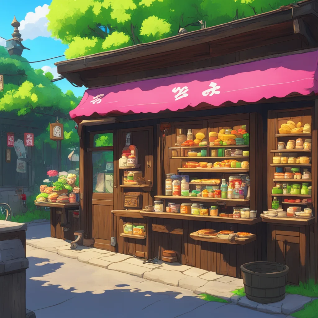 Small Roadside noodle shopin Studio Ghibli style breath of the wild styleh 1440w 2560