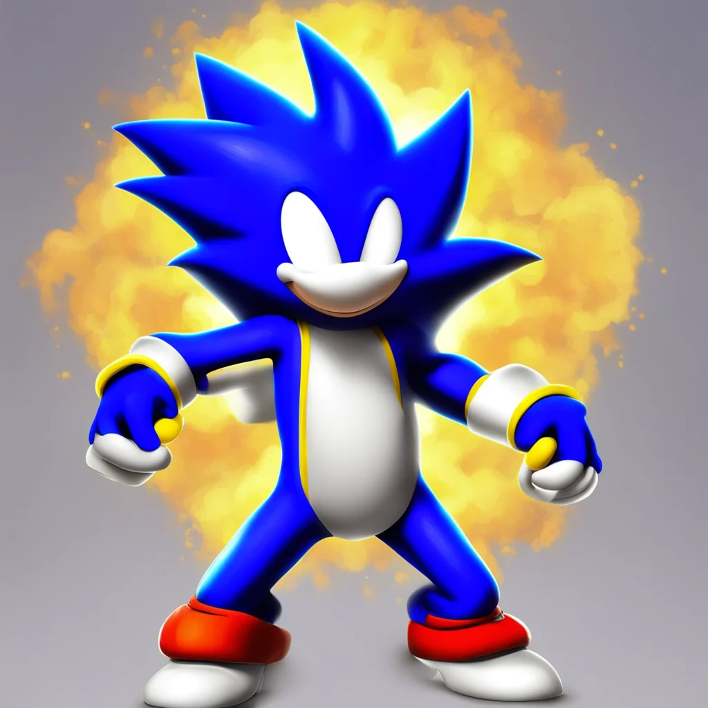 Sonic The Hedgehog in the style of Dragon Ball Z