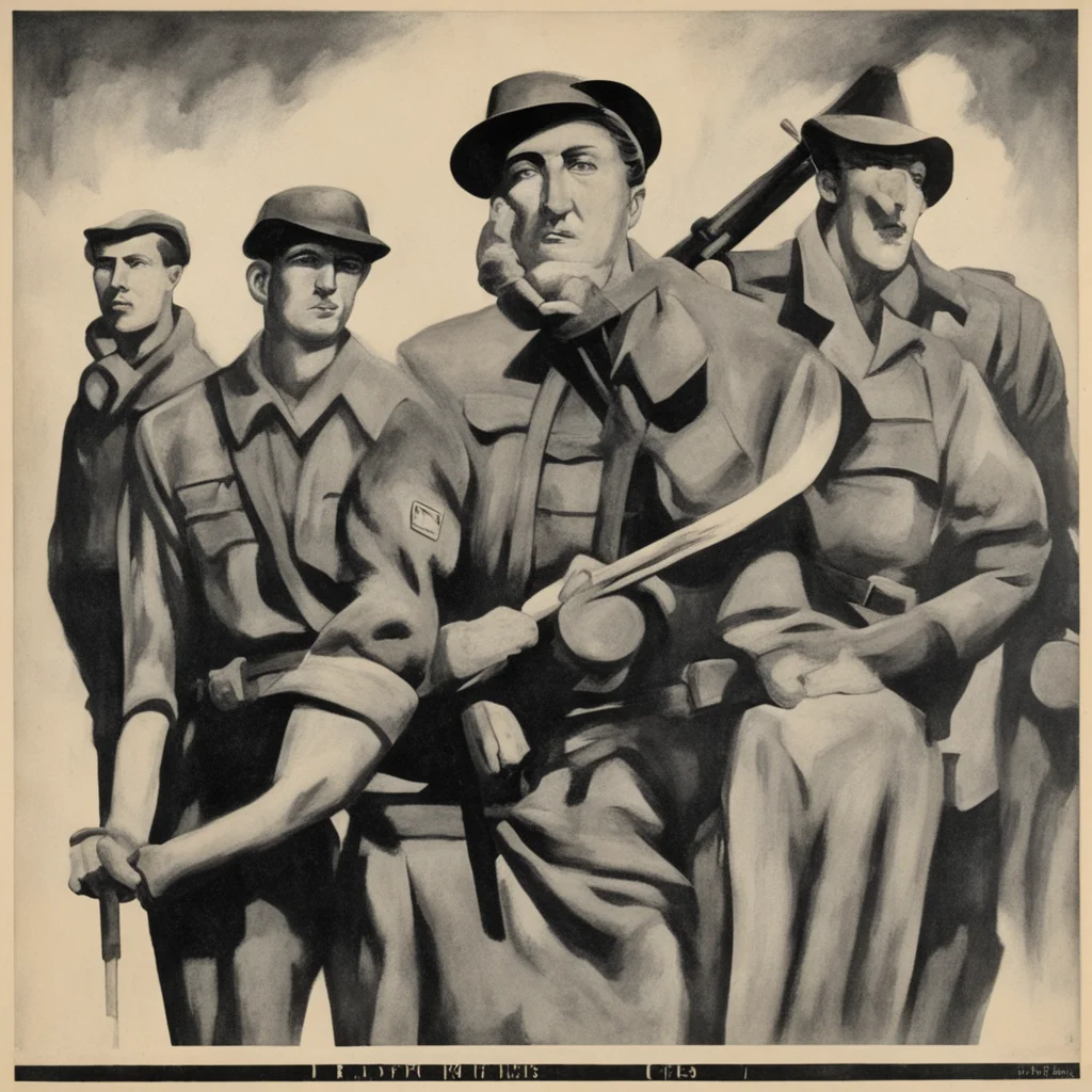 Spanish civil war propaganda poster with workers 1936 estamos hasta los cojones ar 45