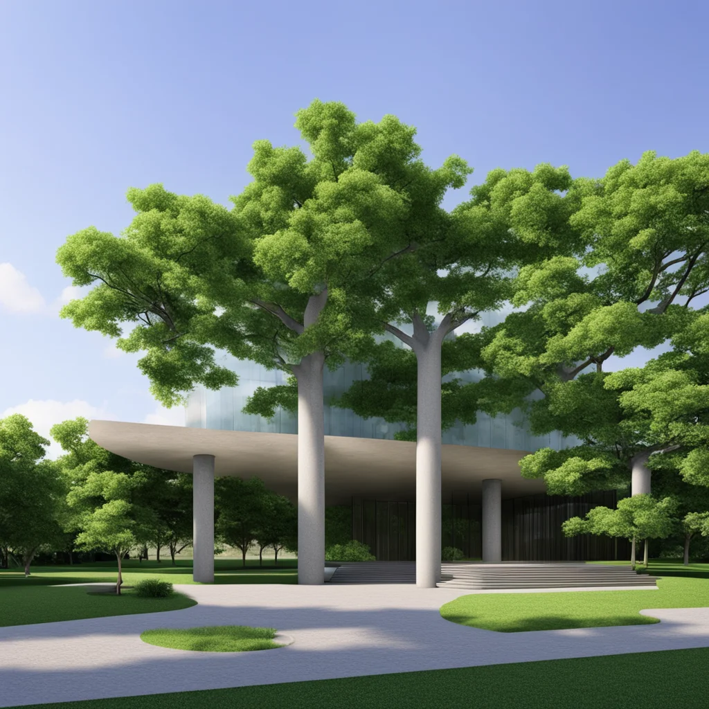 TREE GREEN Park modernism Tadao Ando building Postmodern render 8K HD