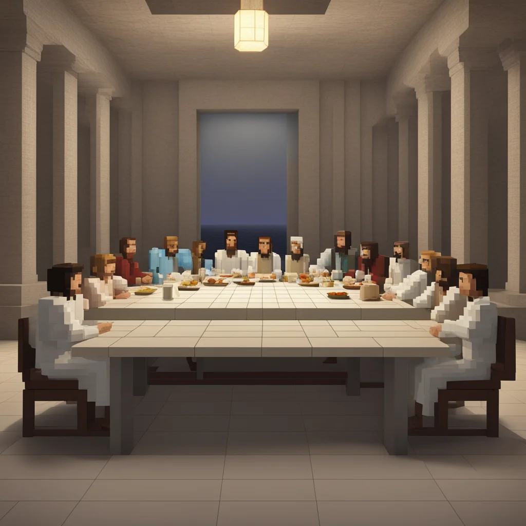 The last supper in Minecraft detailed —ar 299