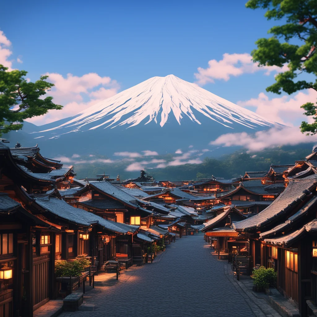 The village under Mount Fujimodern city ， Arcane style，hd details cinematic effects8K
