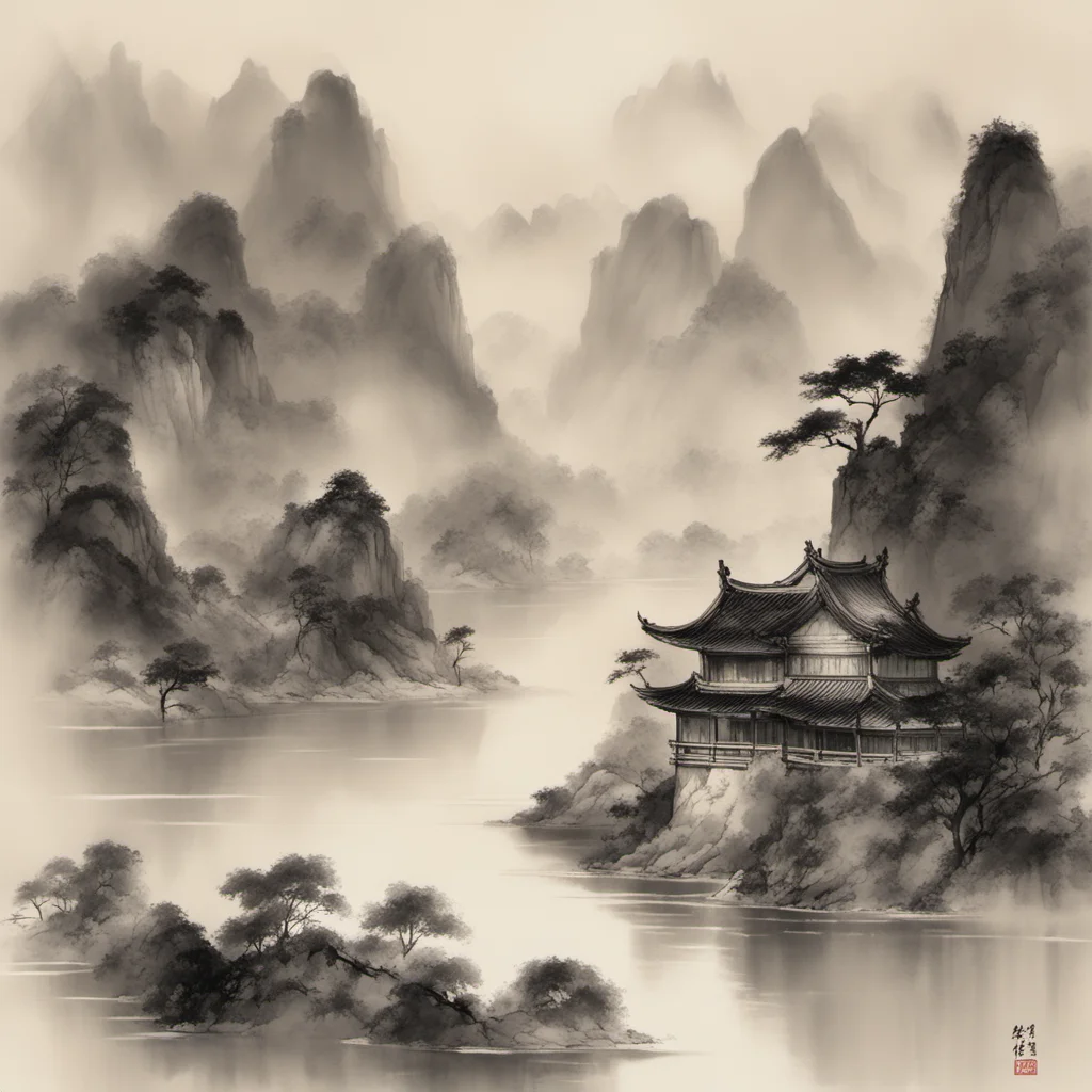 Thousands of miles of rivers and mountains soft illumination Impressionism Traditional Chinese Ink painting trending in Artstation ar 110 uplight