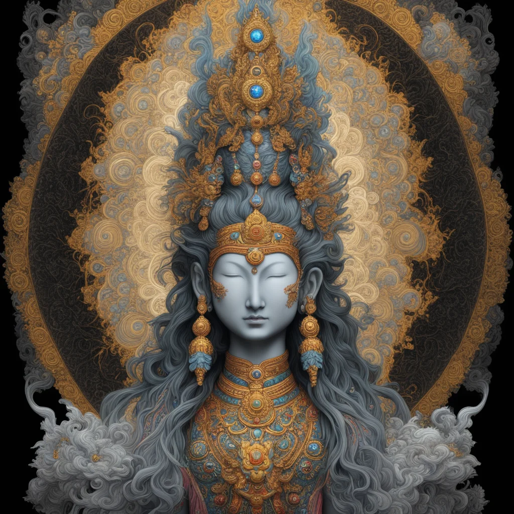 Tibetan Buddhist deity avalokiteshvara Hallucination post processing highly detailed Realistic no blur no blurring octan