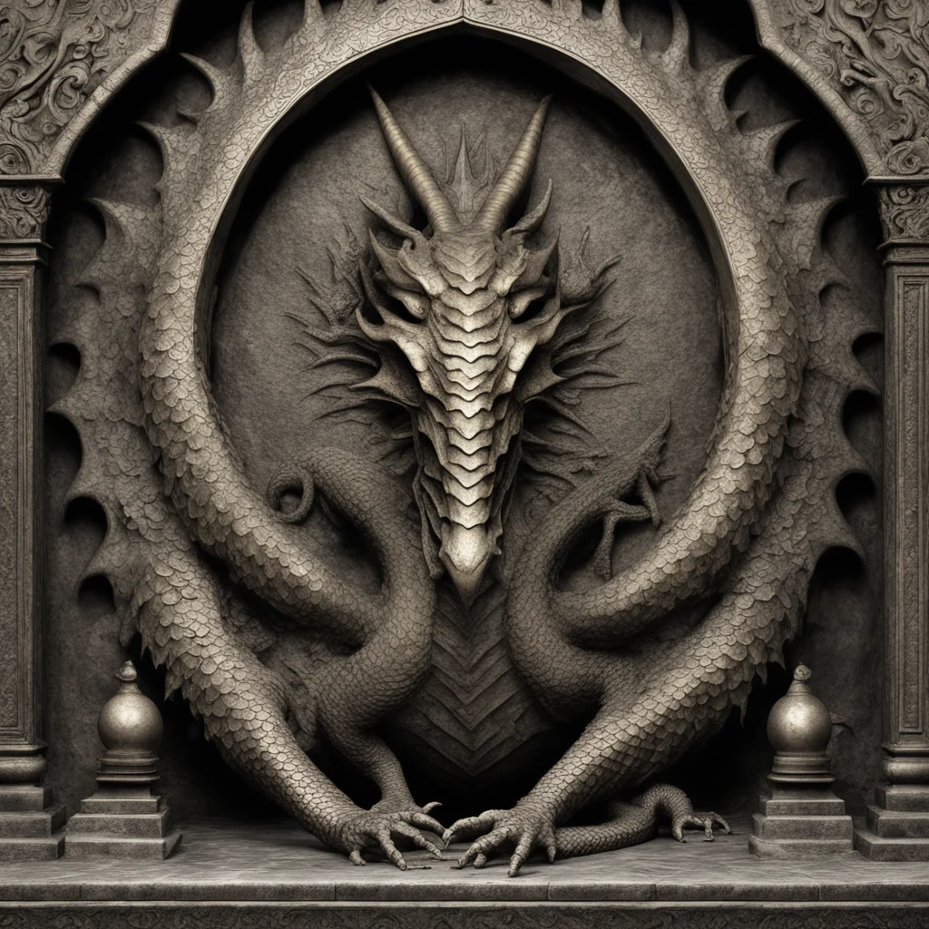 Tomb keeper Dragon bronze religion sacred symmetrical