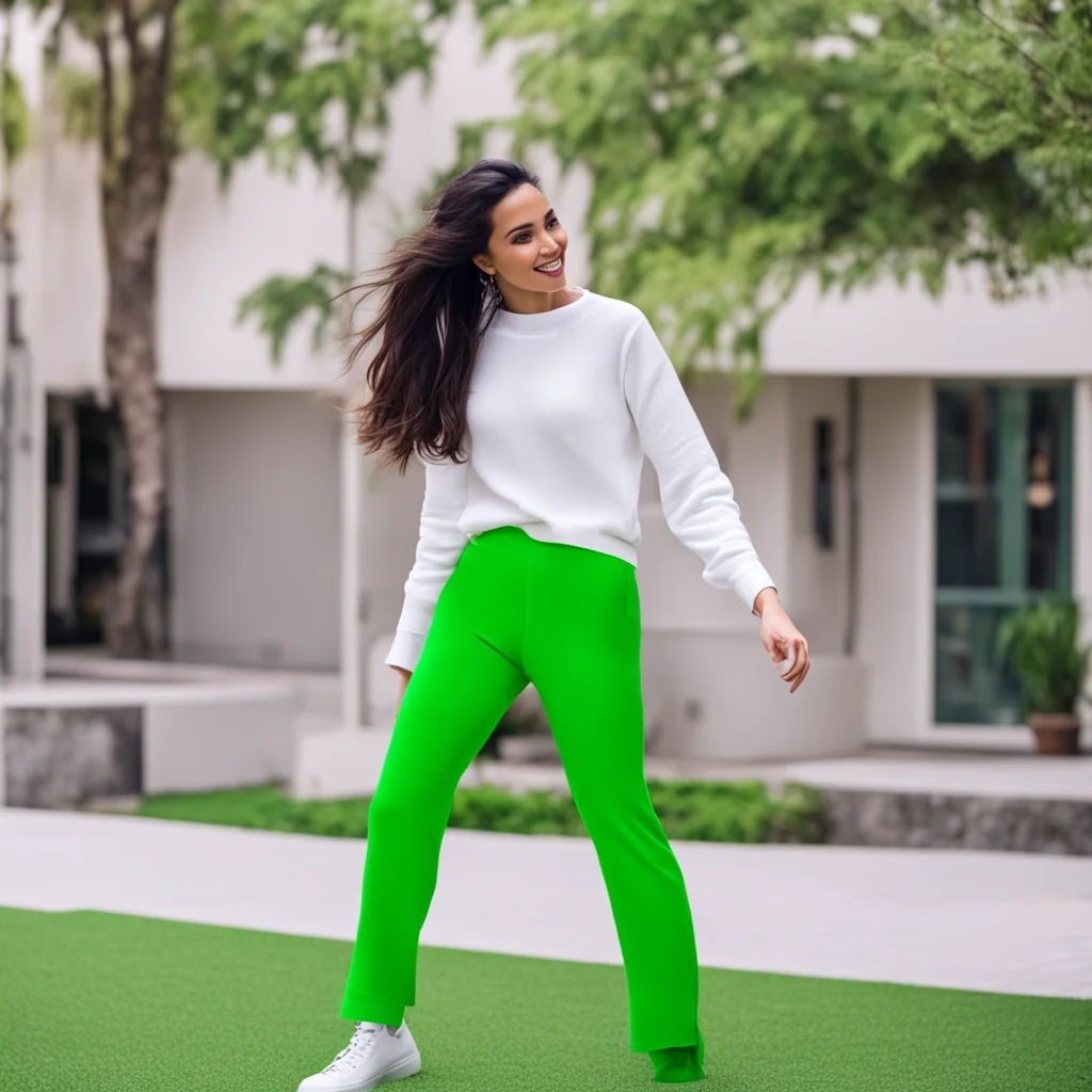 Universidad de San Andres have a new Journal with Mayra dancing in scotch trousers green with a white sweater in the cam