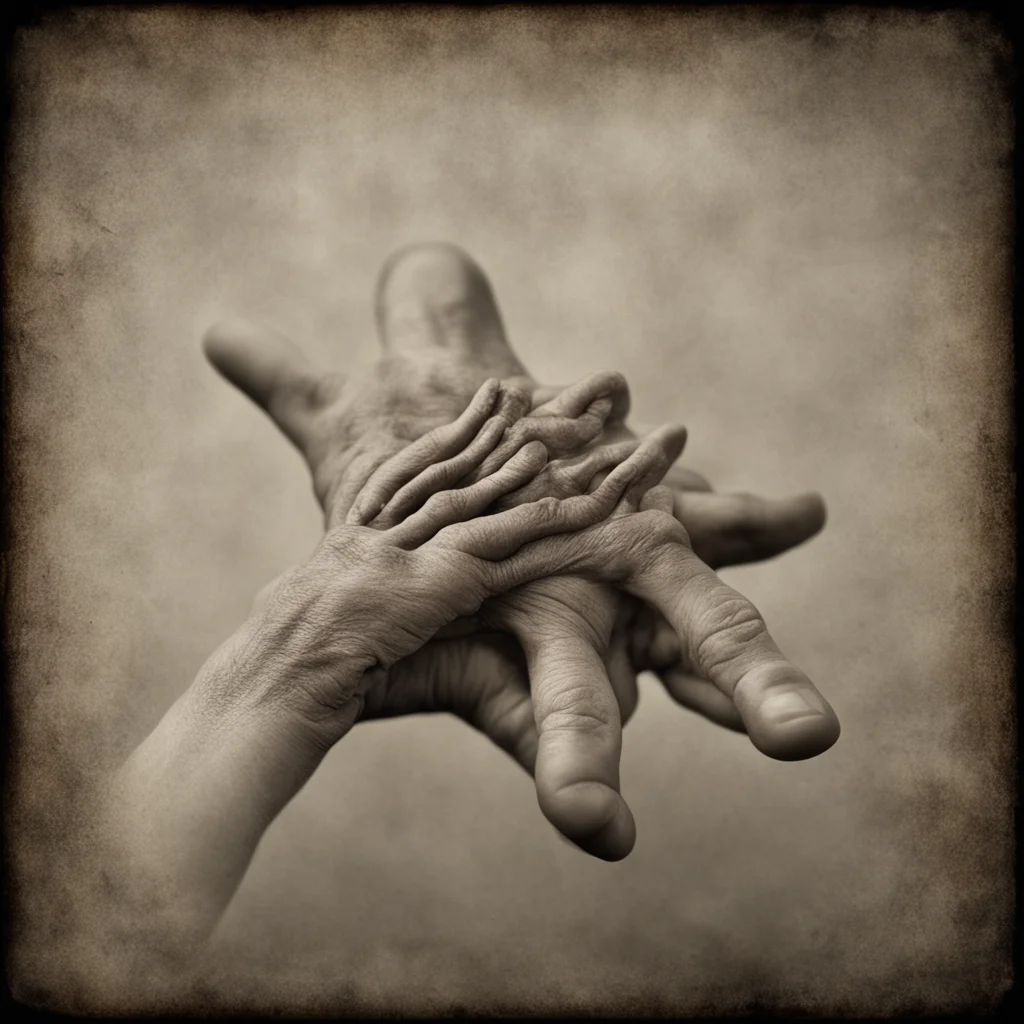 Vintage medical photo of a hand with a rare disease 1890 macro photography film grain texture hyper realistic octane ren