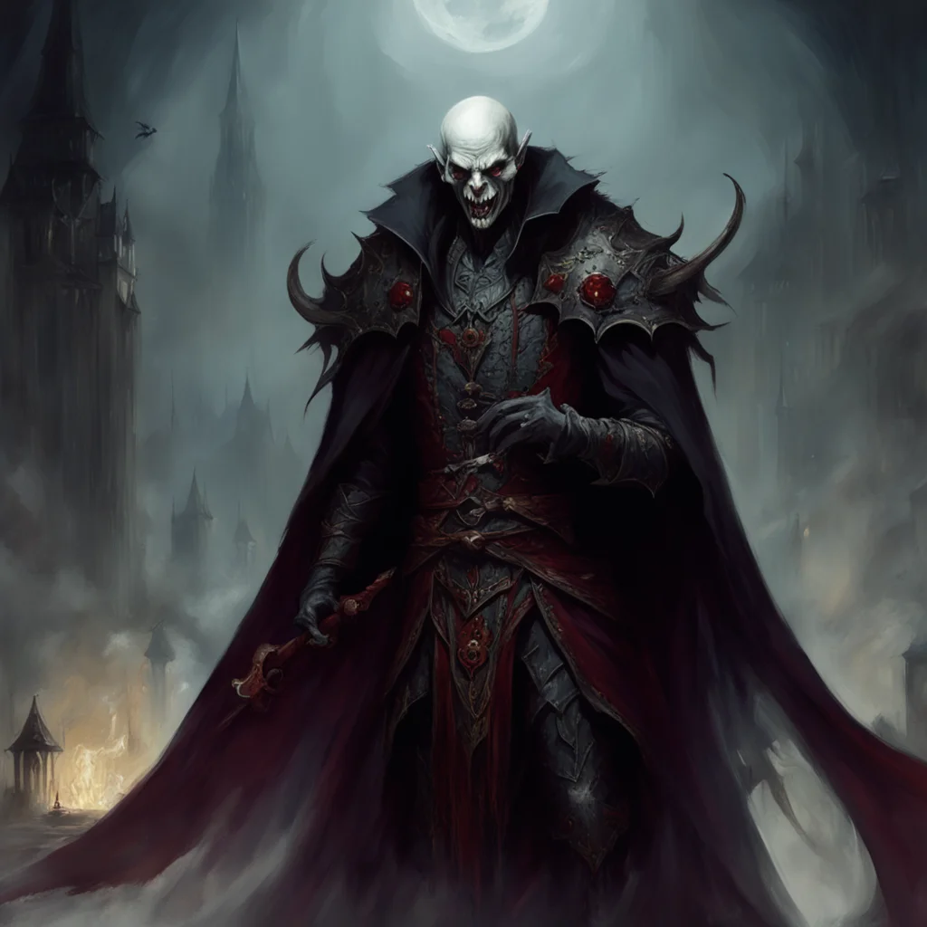 Warhammer fantasy vampire lord painting concept art Nosferatu illustration hd ar 1021