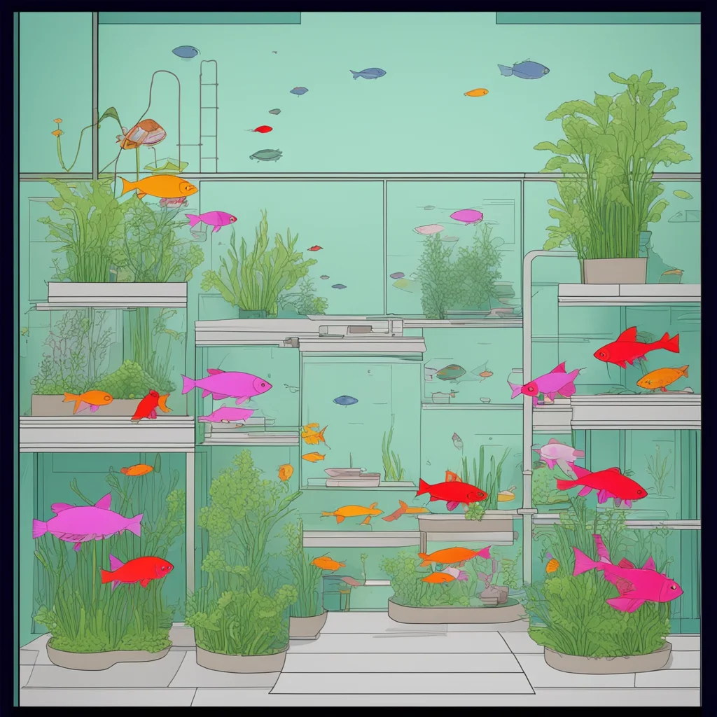 When we grow fish plants and bacteria together the bacteria help turn the waste from the fish into food for the plants  