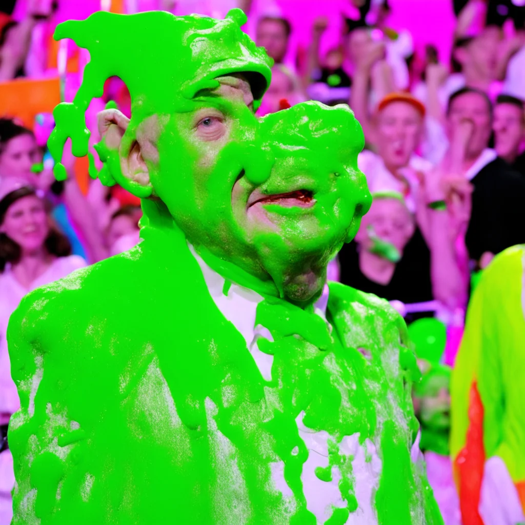 Winston Churchill getting slimed at the Kids Choice Awards 2009 news footage