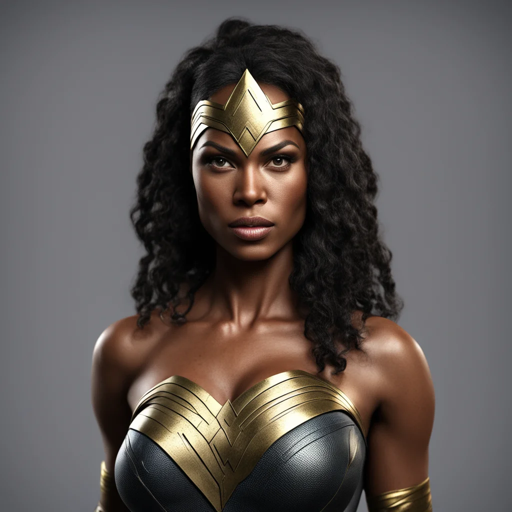 Wonder woman as an African American woman 3D rendered with octane render