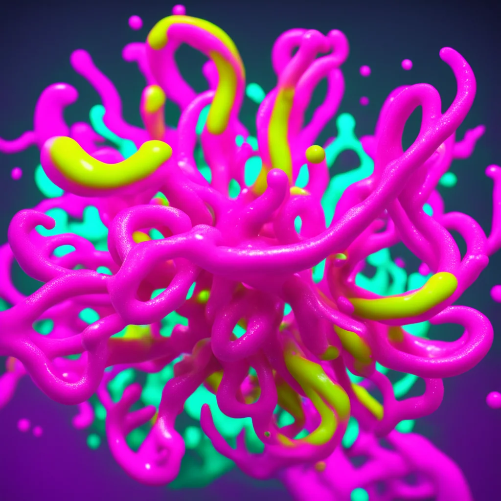 X particles tentacles and blobs  Octane Render  Cinema 4D  3D  Bright colors  bubblegum  8k post processing