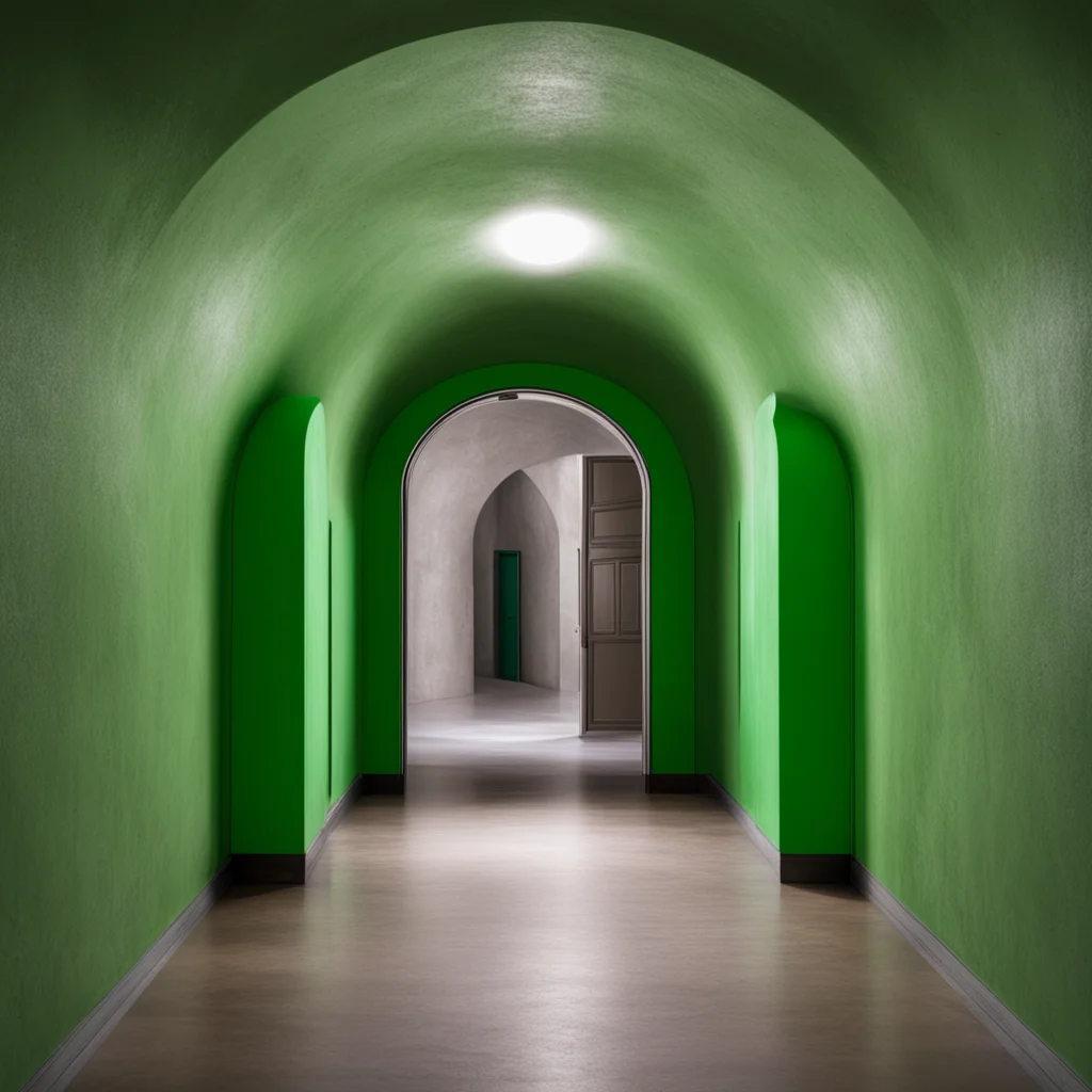 You are in a comfortable tunnel like hall To the east there is the round green door