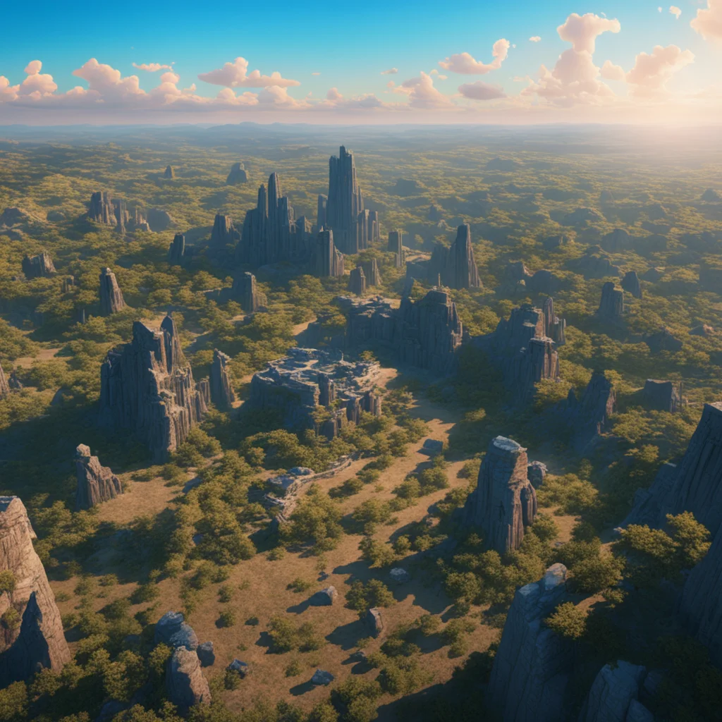 a ariel perspective of an ancient abandoned city cinematic apocalyptic lush forest Joseph Kosinski desert small details modern sky scrappers epic megali