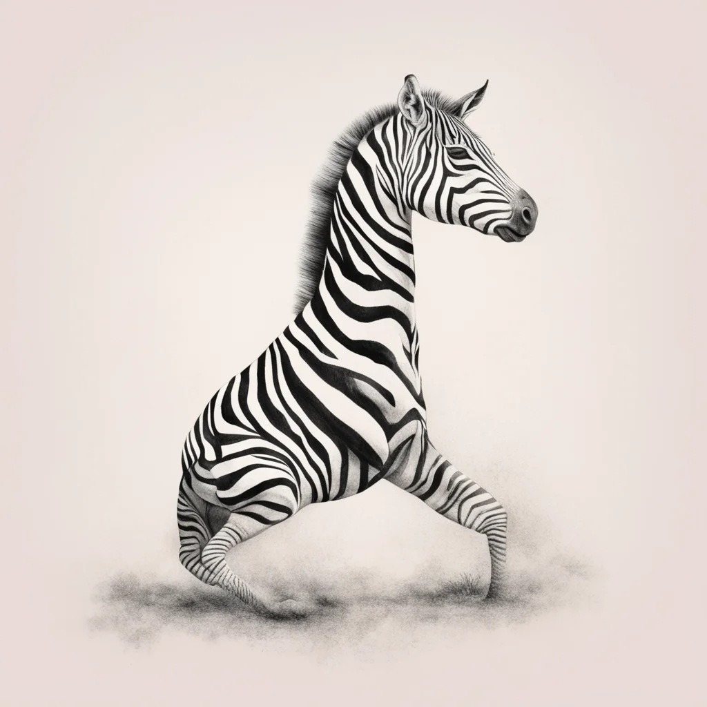 a beautiful drawing of a zebra doing yoga —ar 169
