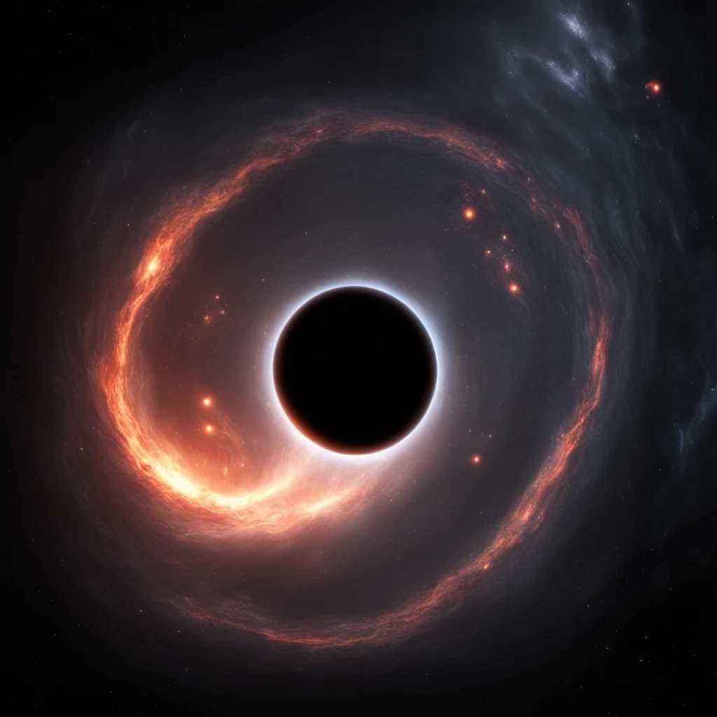 a black hole system  fantastic epic dramatic photorealistic