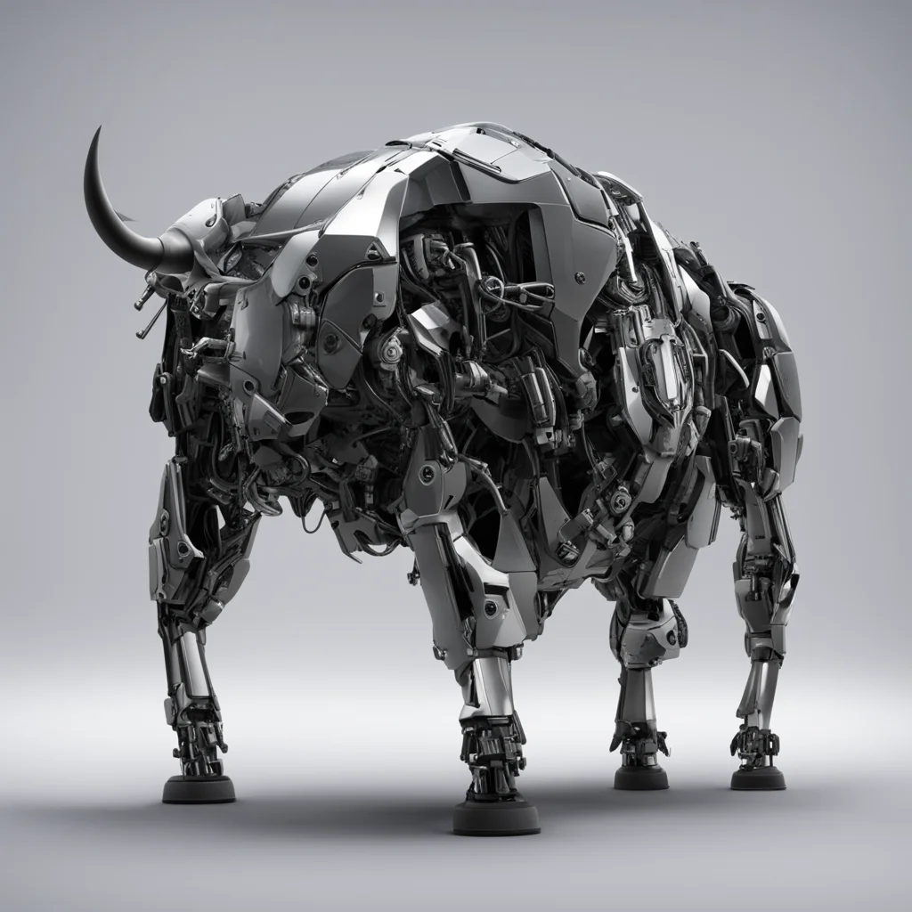a bull as the terminator cyborg bull from the future animal photorealistic