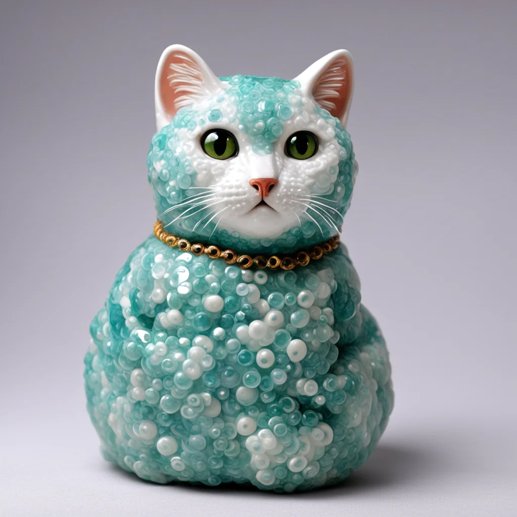 a chinese ceramic cat wrapped in exotic bubble wrap greg
