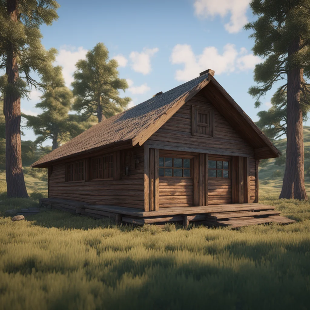 a cinematic ultra realistic wood cabin in a ranch western Higly detailed epic composition environment architecture Epic 