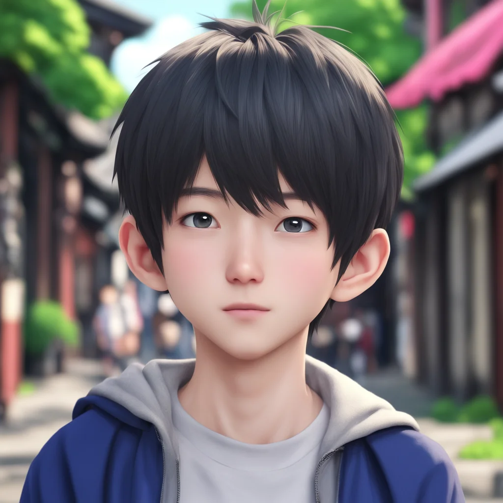 a cute Japanteen boy in anime style  anime  anime characters CG  by Ghibli studio by Shinkai Makoto realisticmatte paint