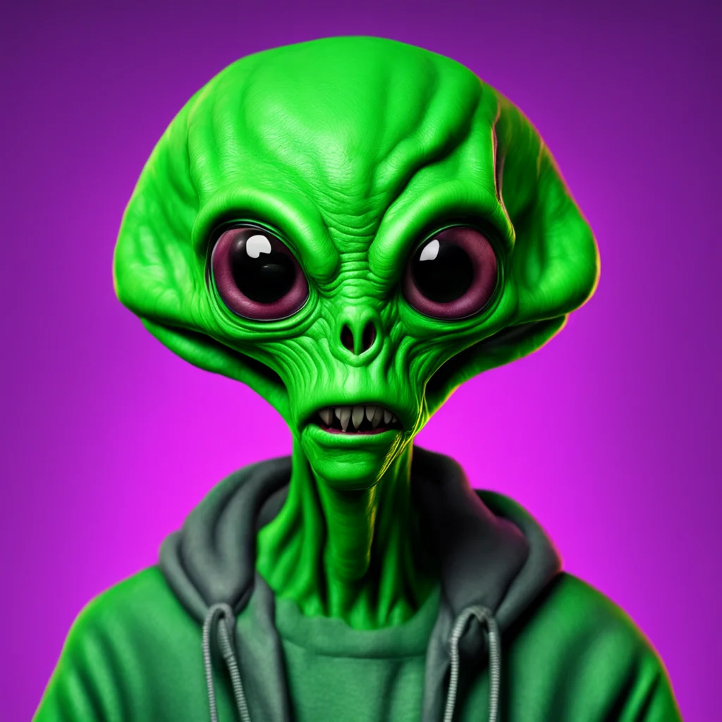 a detailed image of an alien rapper