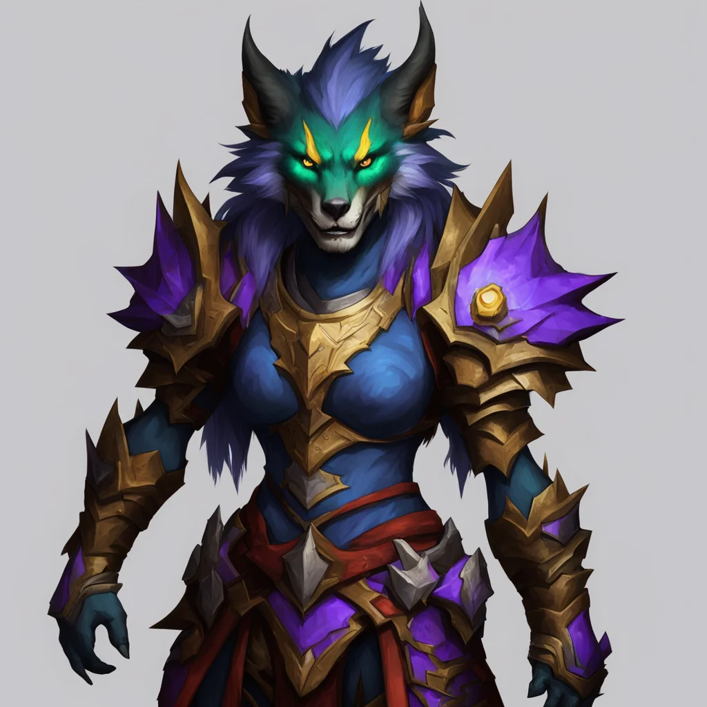 a female worgen mage wearing dragon armor in the style of kameloh