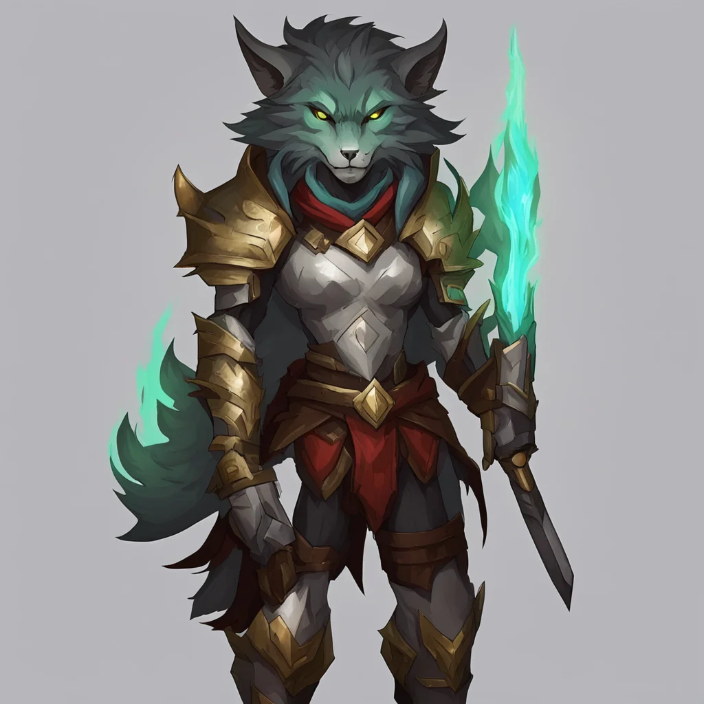 a female worgen mage wearing dragon armor in the style of twokinds lp