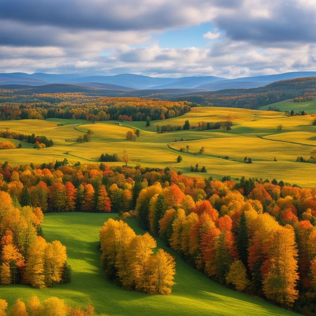 a highly detailed landscape photo of vermont in the fall with cows and corn fields 4k