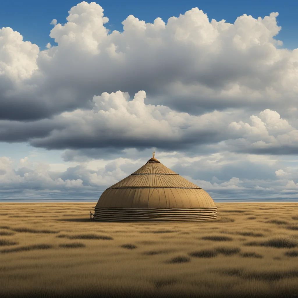 a lone yurt on the tundra voluminous clouds good dynamic range Studio Ghibli Michael Parkes extremely detailed photo rea