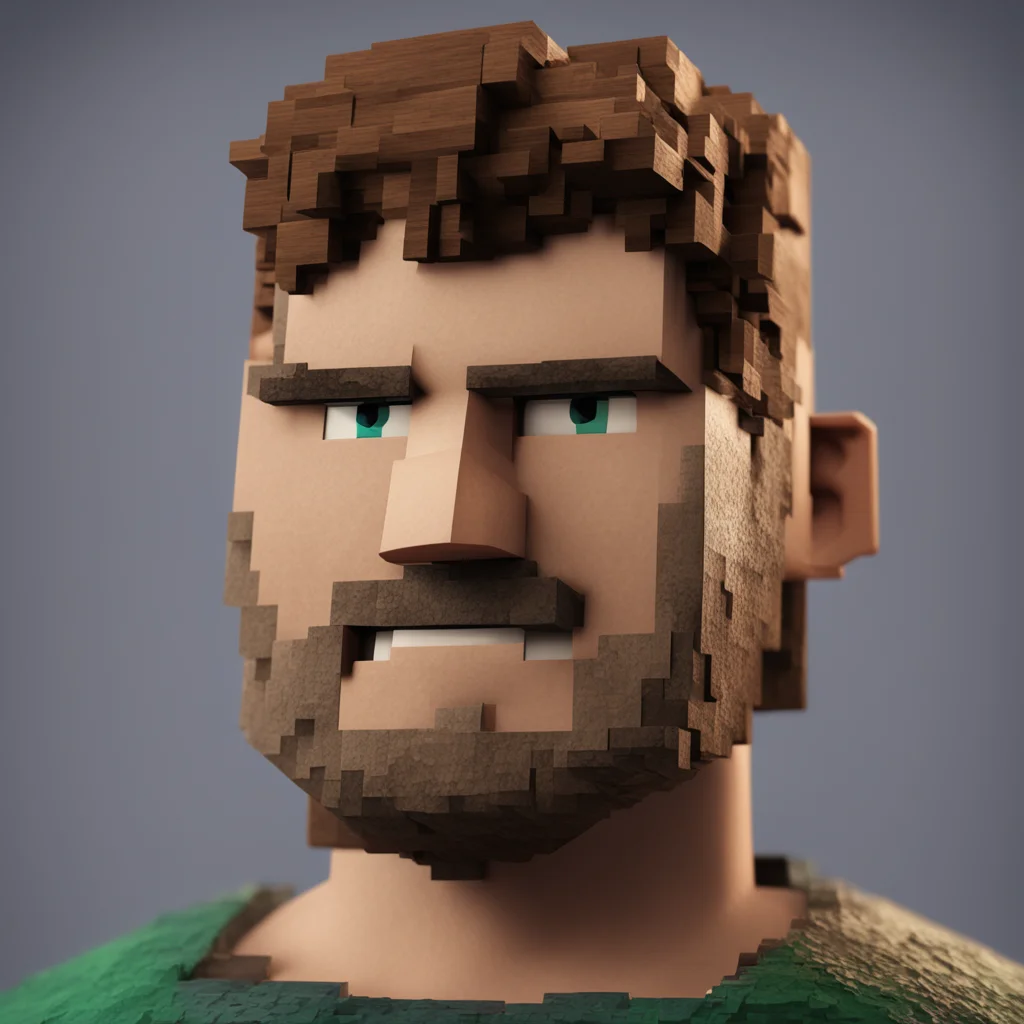 a photorealistic portrait of a battle ready angry and super powered Minecraft Steve 4k textures octane render realistic 