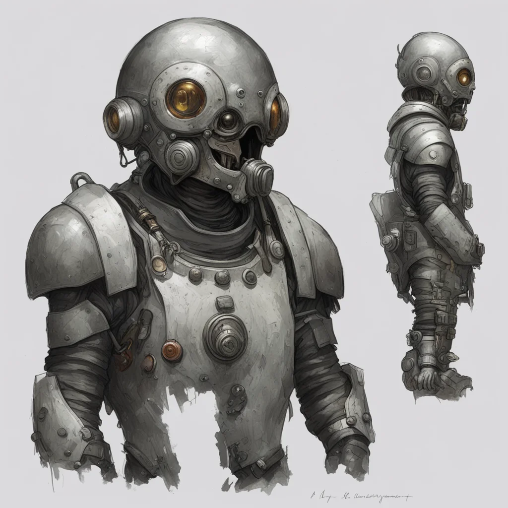 a psychonaught detailed character concept art study highly detailed bulbous domed helmet