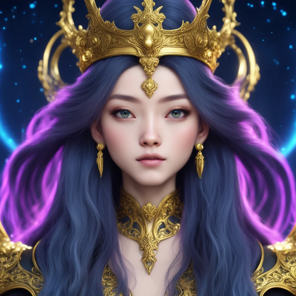 a queen with ape traits and beautiful perfect symmetrical face in anime style unreal engine ultra detailed face cinemati
