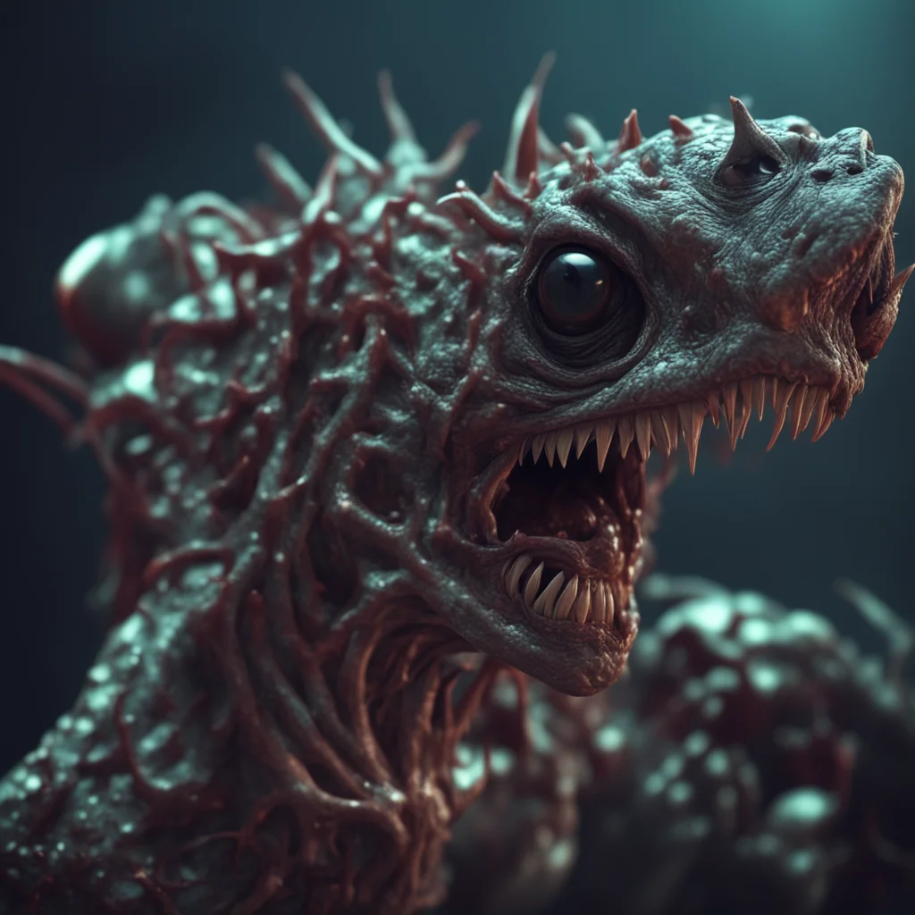 a realistic photo of strange scary creatures we will see in the future moodyhyper realityglossy paint octane render ar 1