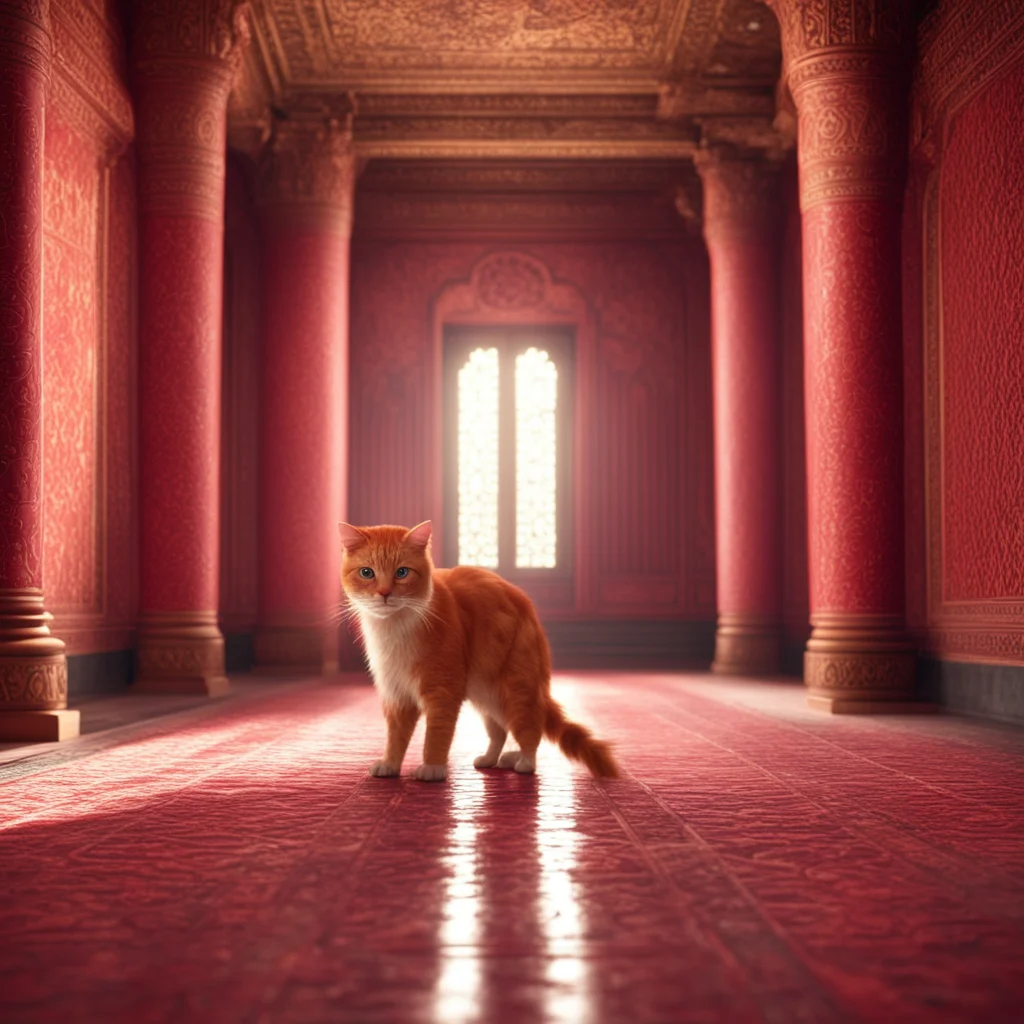 a red cat in the indian palace  paorama epic lighting photorealistic octane ar 169