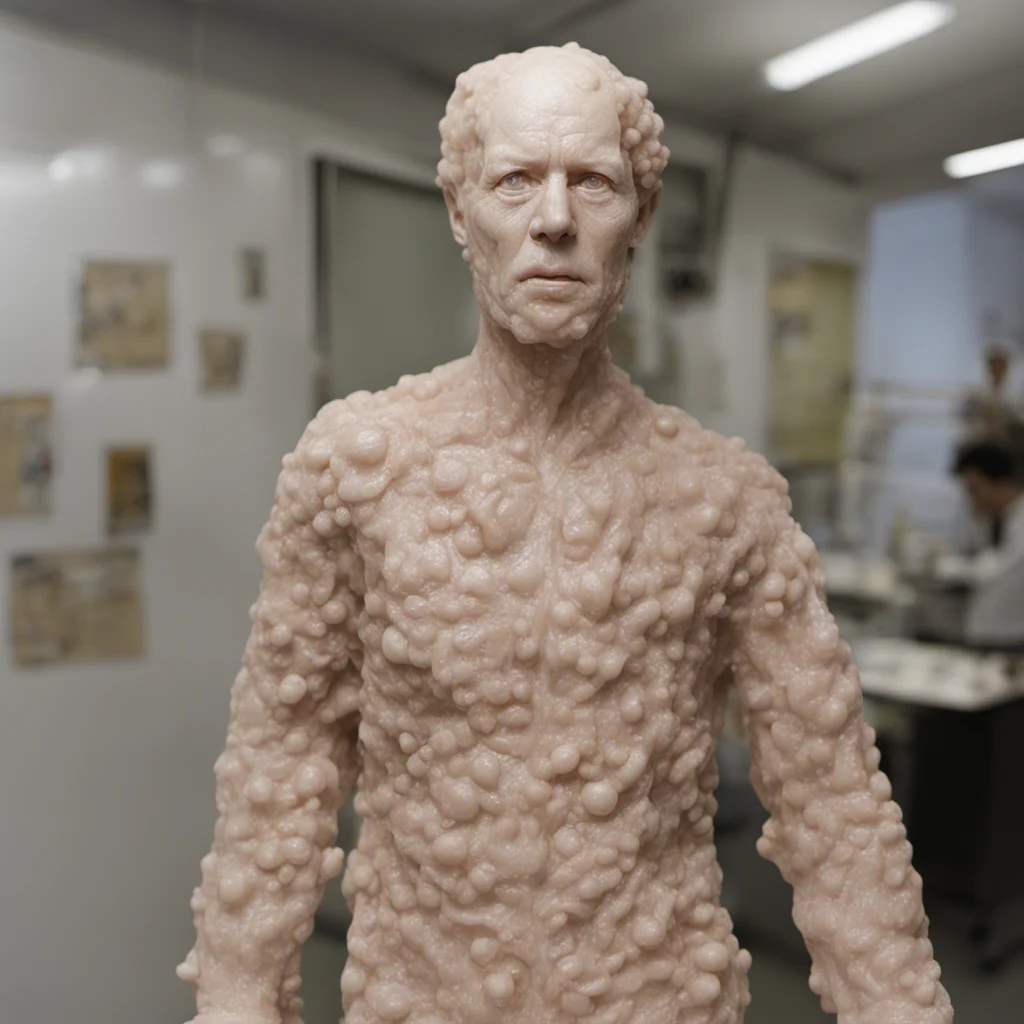 a scientist made of wax